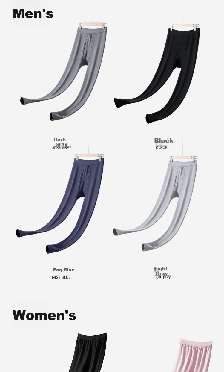 LangSha Men's Cotton Antibacterial Comfortable Breathable Soft Thin Thermal Underwear Pants Winter Couple Warm Pants 33