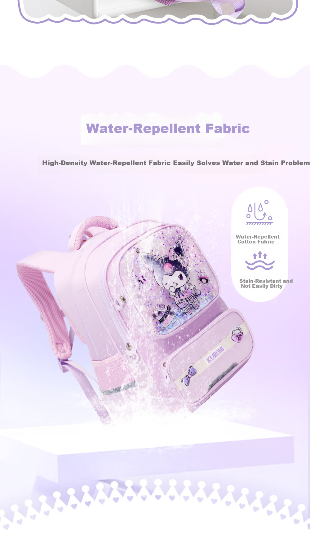 Sunshine 8 O'clock Sanrio My Melody Children's Backpack Primary School Student Boys Girls Ergonomic Lightweight Grade 4-6 Shoulder Bag 7