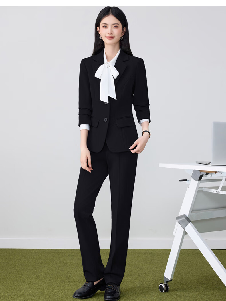 Chaoxu White Long Sleeve Bow Tie Shirt Women's Professional Slim Fit Elegant Casual Blouse 25