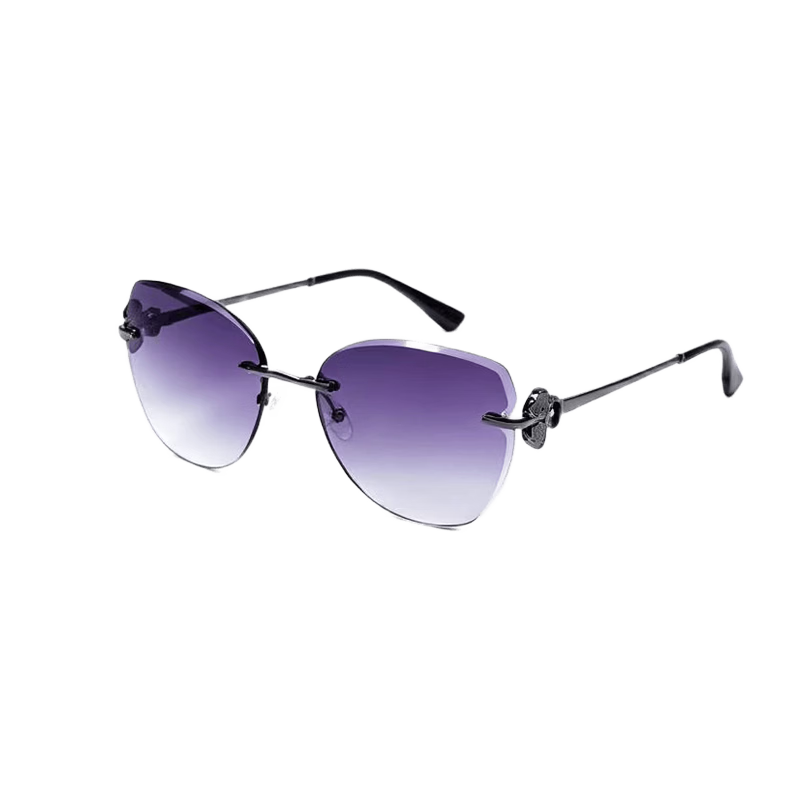 Angelamiao European and American Frameless Edge-cut Sunglasses for Women High-end Personality Fashion New Style Sunglasses