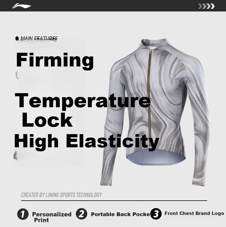 LI-NING Winter Fleece Cycling Jacket Warm Long Sleeve Road Mountain Bike Windproof Jacket Gear 7