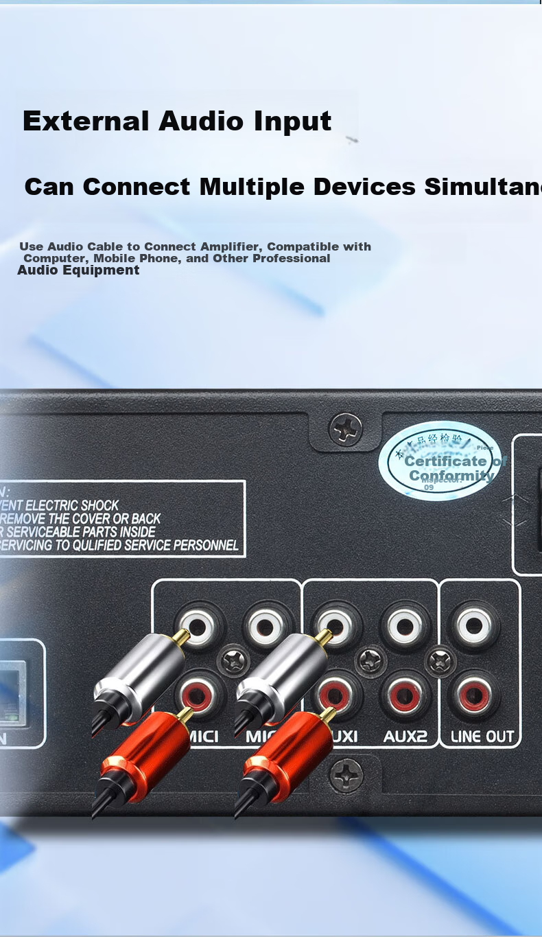 Shuledi AV-2000 Domestic IP Amplifier Network Amplifier High Power Analog Network Cable Connection for School Factory Remote Paging Intercom (Power: 100W) 11