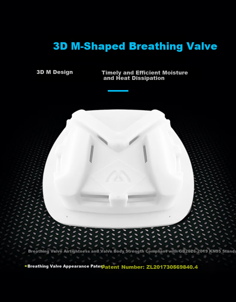 Mingdian Shangpin KN95 Mask M950V 25pcs/Box Individually Packaged Earloop Five-Layer with Breathing Valve Flu Protection Against Influenza Droplets/Virus Droplets/Bacteria/Smog/Dust/Odor White 6