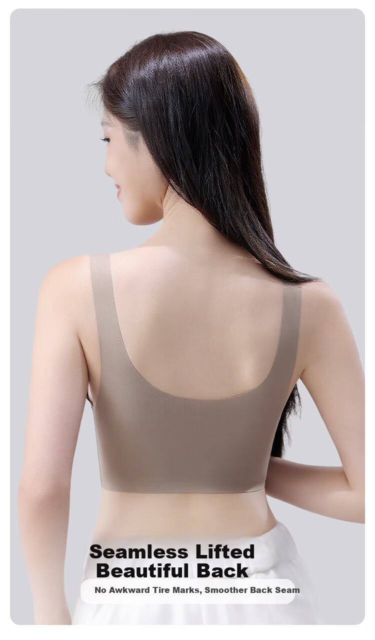 FitonTon 2-Pack High School Student Summer Semi-Fixed Youth Development Seamless Lift Anti-Sagging Girl's Vest Bra 13