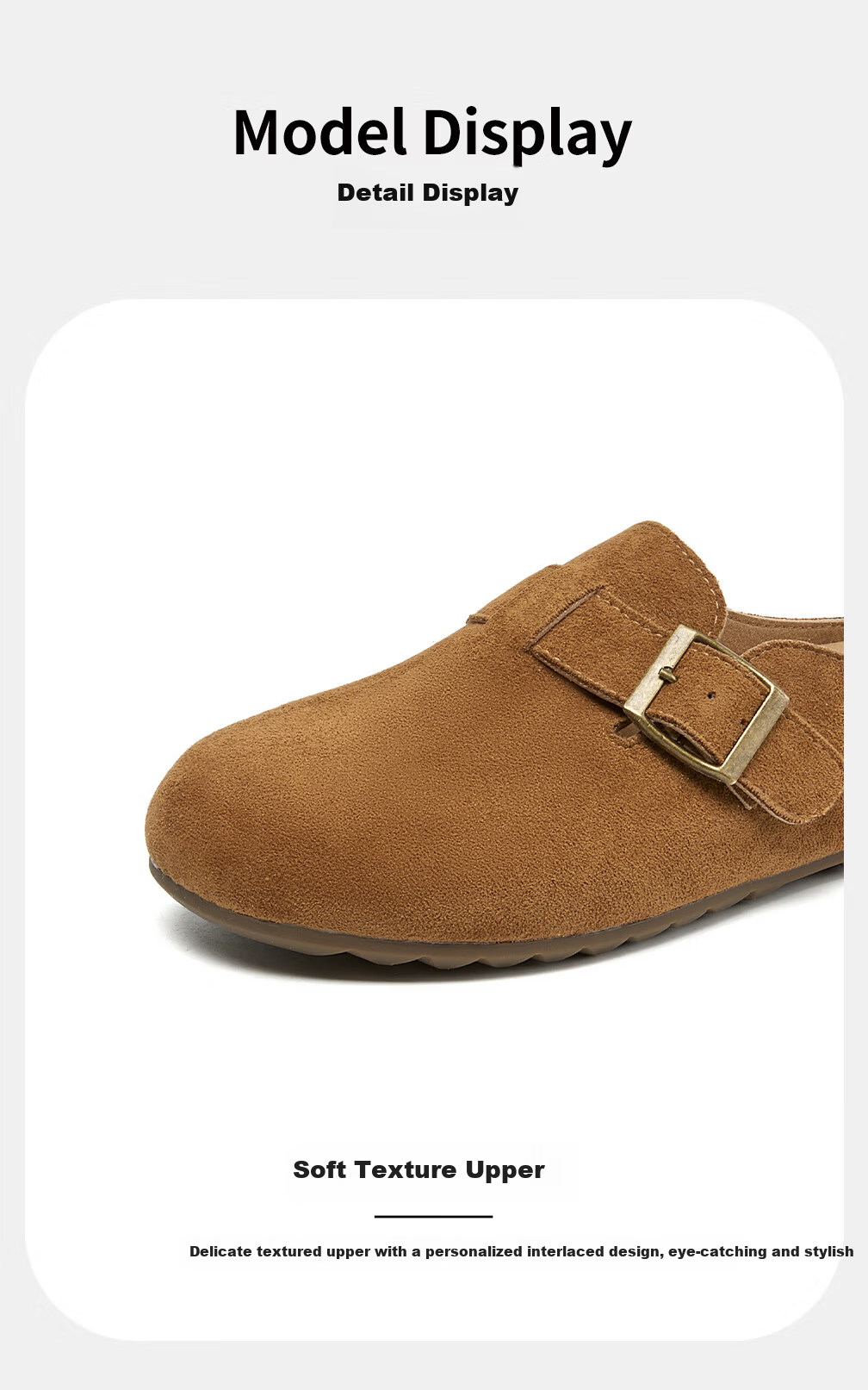 La Chapelle Women's Birkenstock Lightweight Slip-On Soft Sole Versatile Half-Slip Shoes - XZX100 Khaki Size 36 2