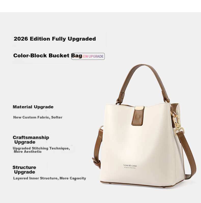 TUCANO Women's Bag 2026 New Shoulder Bag Luxury Bucket Bag Handbag Crossbody Bag Birthday Gift for Women 3