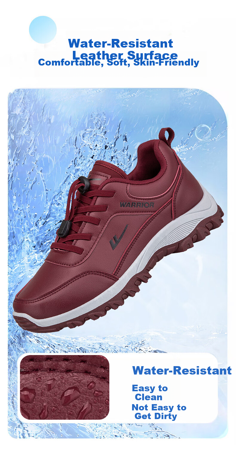 Warrior Women's New Comfortable Elderly Shoes Mom Shoes Middle-aged and Elderly Casual Walking Shoes 3441L Red Size 37 8