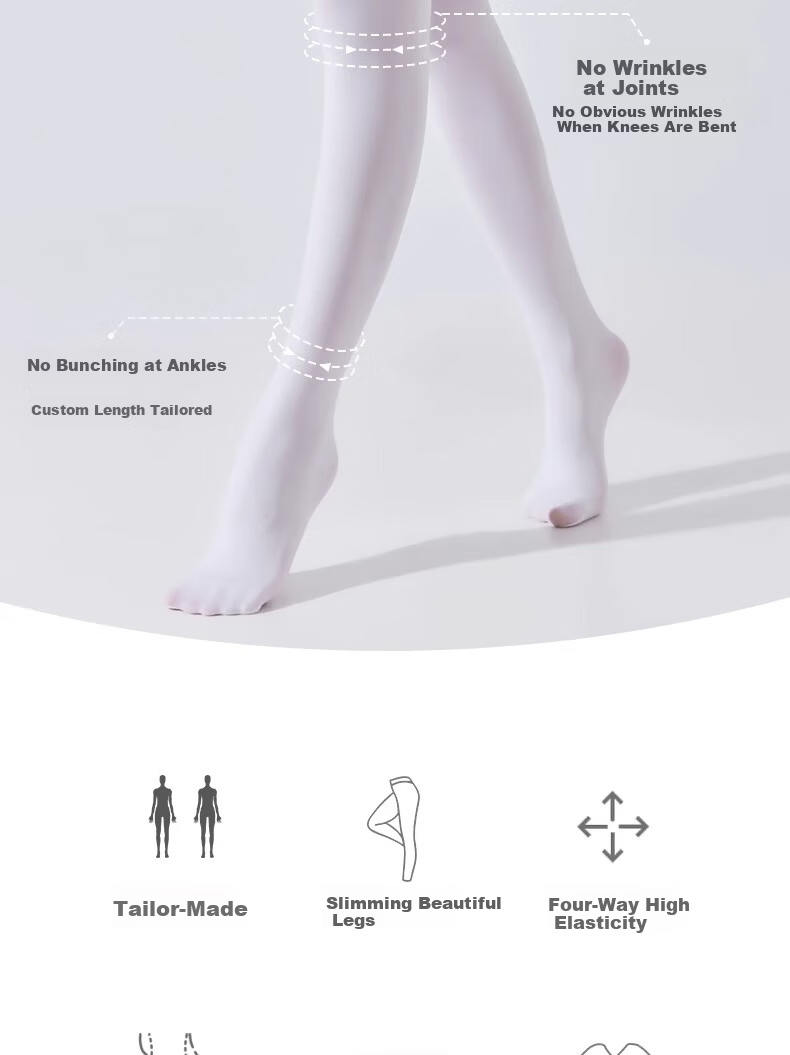 Ziyouxi Dance Tights, Adult White Leggings, Women's Summer Silk Stockings, Thin Pantyhose, Student Bare-Leg Aid, Ballet-Specific 4