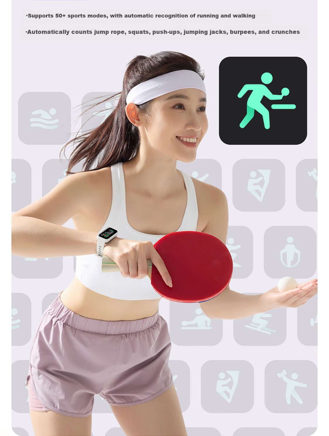 Keep Smart Fitness Tracker Sports Bracelet Blood Oxygen Heart Rate Monitor Multi-Sport Modes B5 Lite - Black with Added Table Tennis and Basketball Modes 14