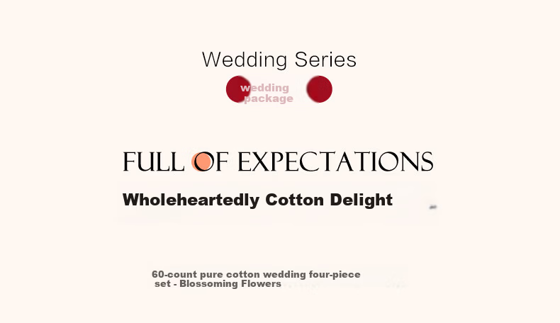 BEYOND Home Textile Wedding 4-Piece Set Pure Cotton New Wedding Red 60-Count Long-Staple Cotton Embroidered Wedding Bedding Set 1.8m 1