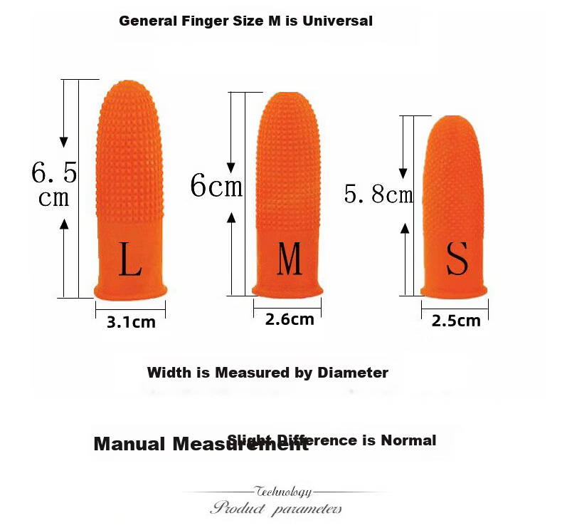 Caiyile Latex Non-Slip Finger Cots Orange S/Small (100 pcs) 08293 3