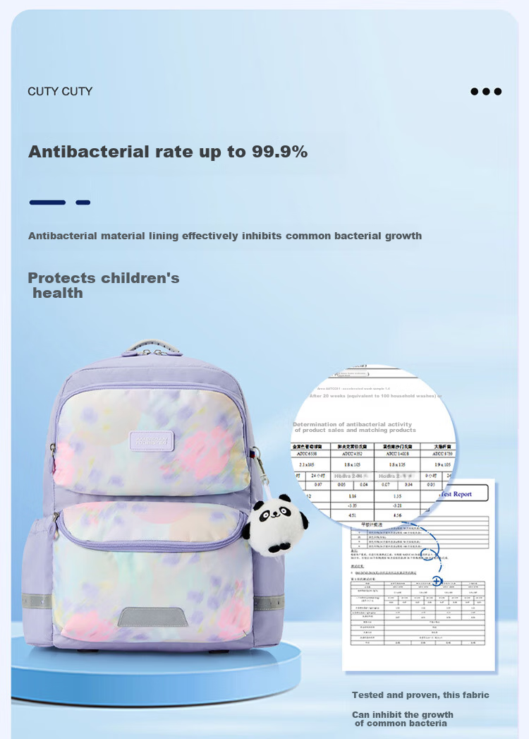 AMERICAN TOURISTER Girls' Antibacterial Lightweight Backpack for 5-6 Grade Elementary Students Large Capacity School Bag NG3*004 10