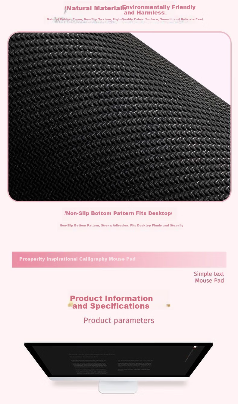 Juyingfeng Mouse Pad, Small Size, for Office And Home Use, Creative Cartoon Design, Desk Mat, Add-On Item for Online Shopping, Ins Style, Non-Slip, Wear-Resistant, Soft Pad, Thickened, Portable, Washable, 26*21cm, Fortune-Bringing Pink 8