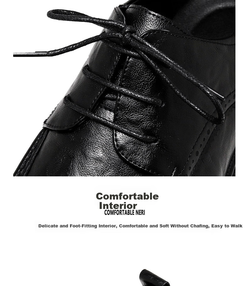 California Bull Men's Leather Shoes Business Casual Spring Summer British Style Soft Sole Loafers Fashion Wedding Shoes Black Size 40 6