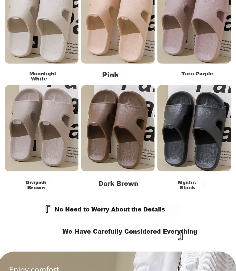 Huamei Jianbu Soft Cool Slippers Unisex Premium Indoor Outdoor Bathroom Non-Slip Slippers HM500 5