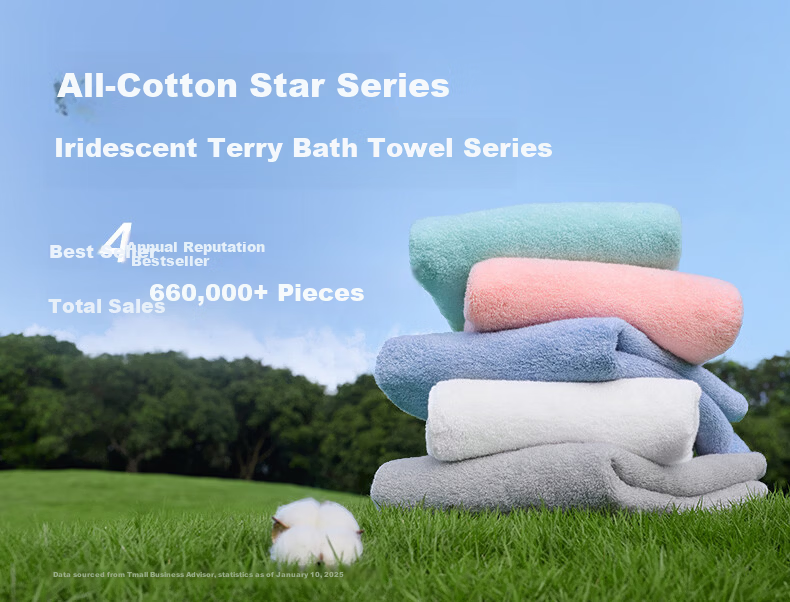PurCotton Bath Towel 100% Cotton Antibacterial Extra Large Thick Absorbent No Shedding Bath Sheet Sakura Pink 70x140cm 2