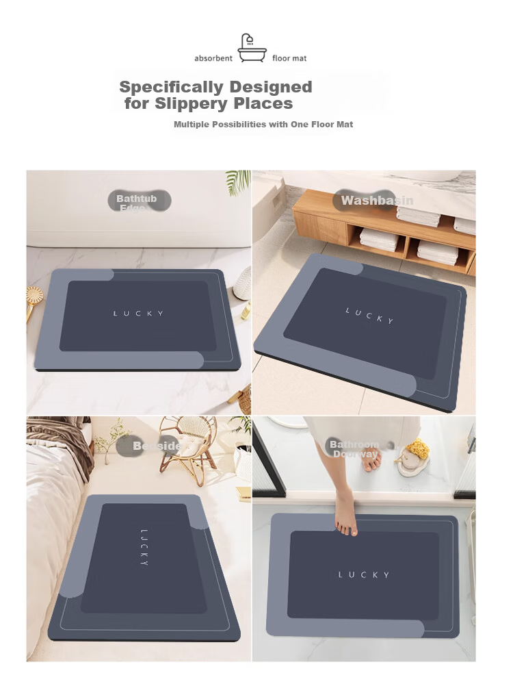 Bodisi Bathroom Floor Mat Absorbent Non-Slip Entrance Kitchen Toilet Home Rug 70*45CM 12
