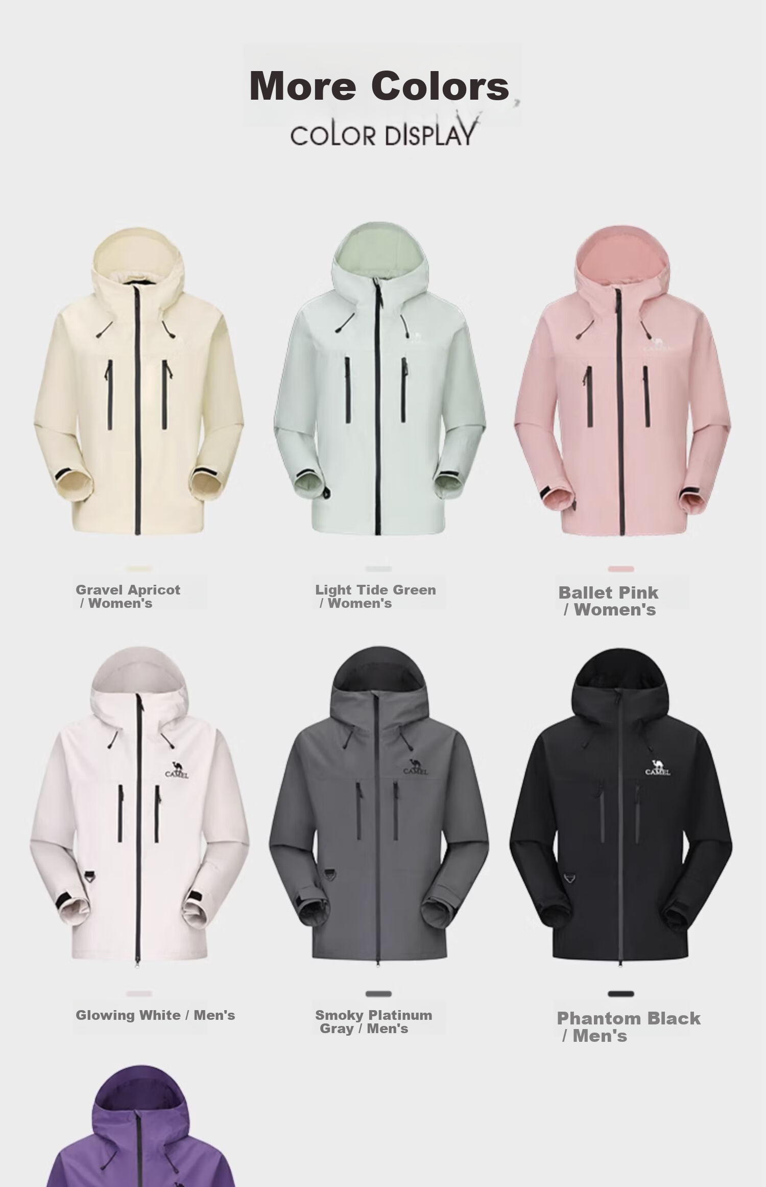 CAMEL Outdoor Softshell Jacket Fully Sealed Single-Layer Lightweight Windproof and Stormproof Mountaineering Jacket 1187 3XL 16