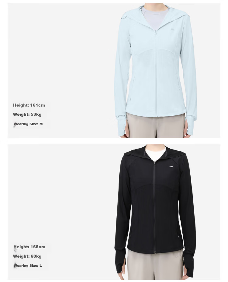 Beneunder Cooling Slim Fit Sports Sun Protection Jacket for Women AL90024 Outdoor UV Protection Breathable Quick-Dry Cold Tea Gray S 27