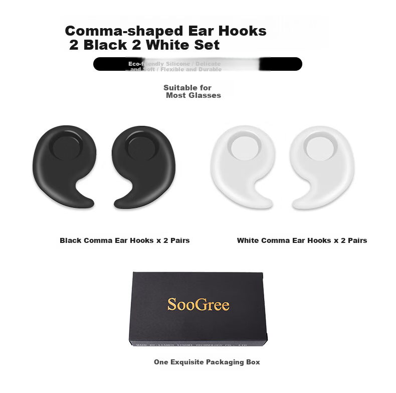 SooGree Anti-Slip Silicone Ear Hooks Replacement Eyeglass Temple Tips Accessories 20
