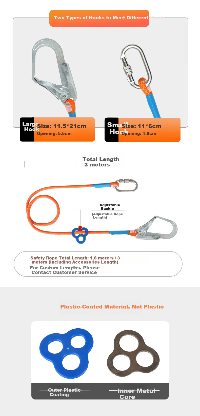 Locroyon Five-Point Safety Harness High-Altitude Work Safety Rope Full-Body Fall Arrest National Standard Safety Belt Double Small Hooks 1.8m with Shock Absorber Pack 13
