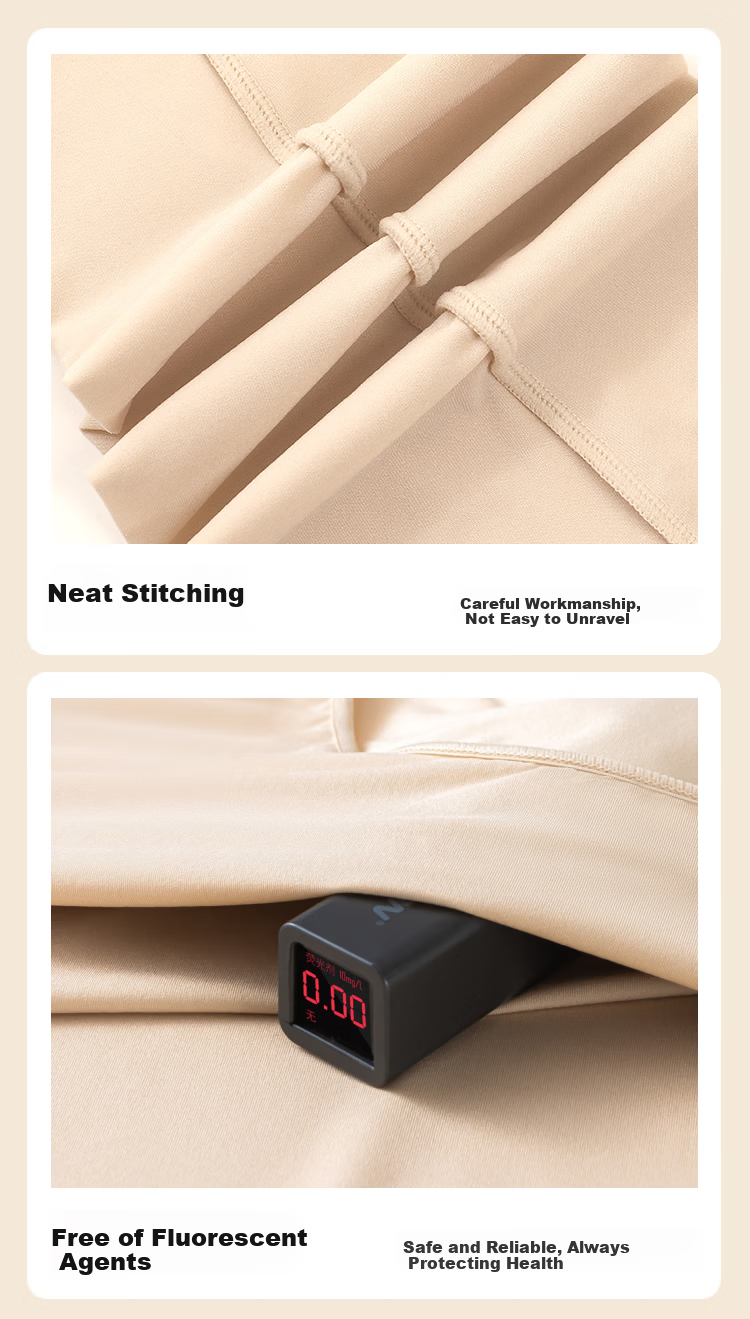 GUJIN Invisible Skin-Friendly Slim Anti-Static Thermal Underwear Set for Women Thin Base Layer Autumn Top and Bottom 19