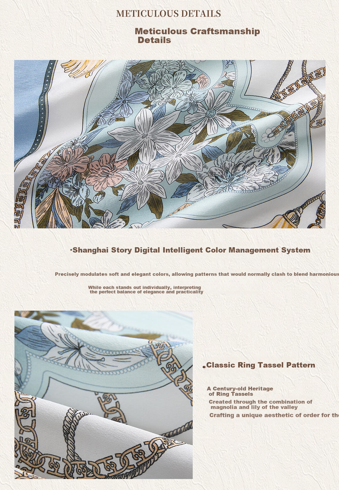 Shanghai Story 100% Mulberry Silk Double-Sided Printed Scarf Square Silk Scarf Gift Box Mother's Day Birthday Gift for Mom Shawl Women 9