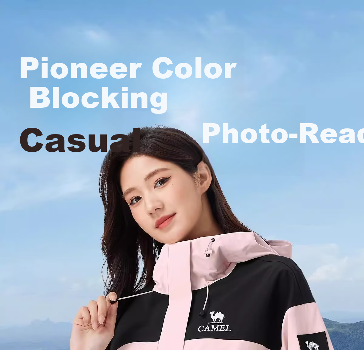 CAMEL [Three-Proof] Outdoor Single-Layer Waterproof Jacket Unisex New Lightweight Mountaineering Coat 2