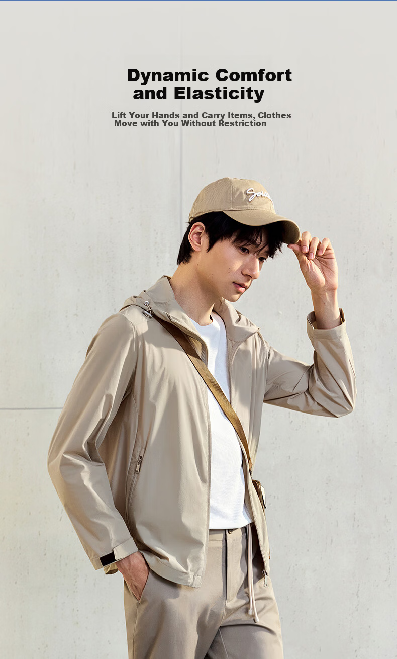 Goldlion [Cloud Wing Jacket] 25 Spring Summer Men's Sun Protection UV Resistant Hooded Lightweight Jacket Apricot 2XL 11