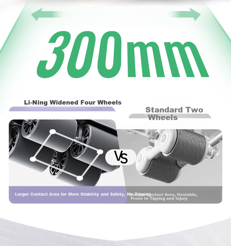 LI-NING Four-Wheel Smart Ab Roller with Automatic Counting and Rebound Professional Abdominal Muscle Trainer Home Fitness Equipment for Belly Fat Reduction 7