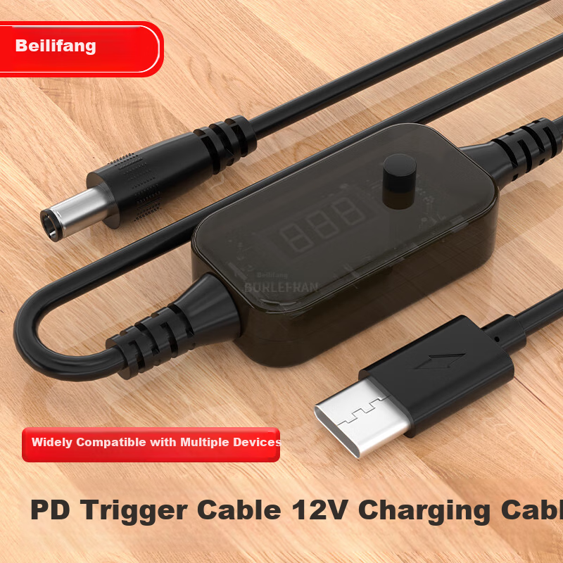BURLEFRAN PD Activator Cable 12V3A for Optical Modem Router LED Smart Speaker Type-C to DC Adjustable Voltage 5.5*2.5