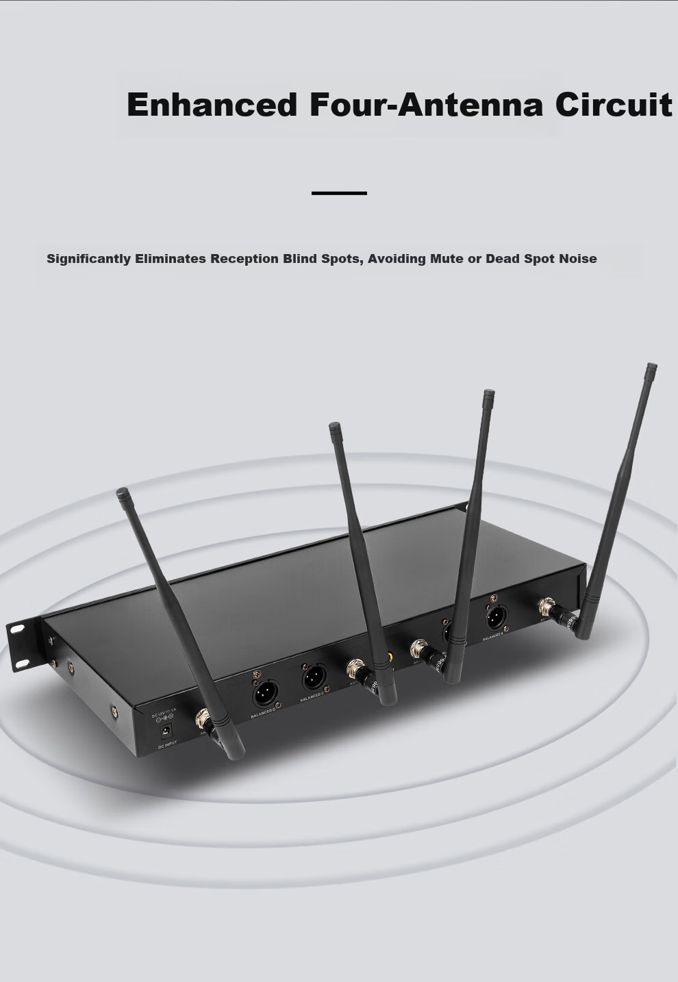 Depusheng DR688 Professional Wireless Microphone System One Transmitter Four Receivers UHF FM Microphone 100m Transmission 200 Channels Anti-Interference for Stage Performance Speech Live Streaming KT 11