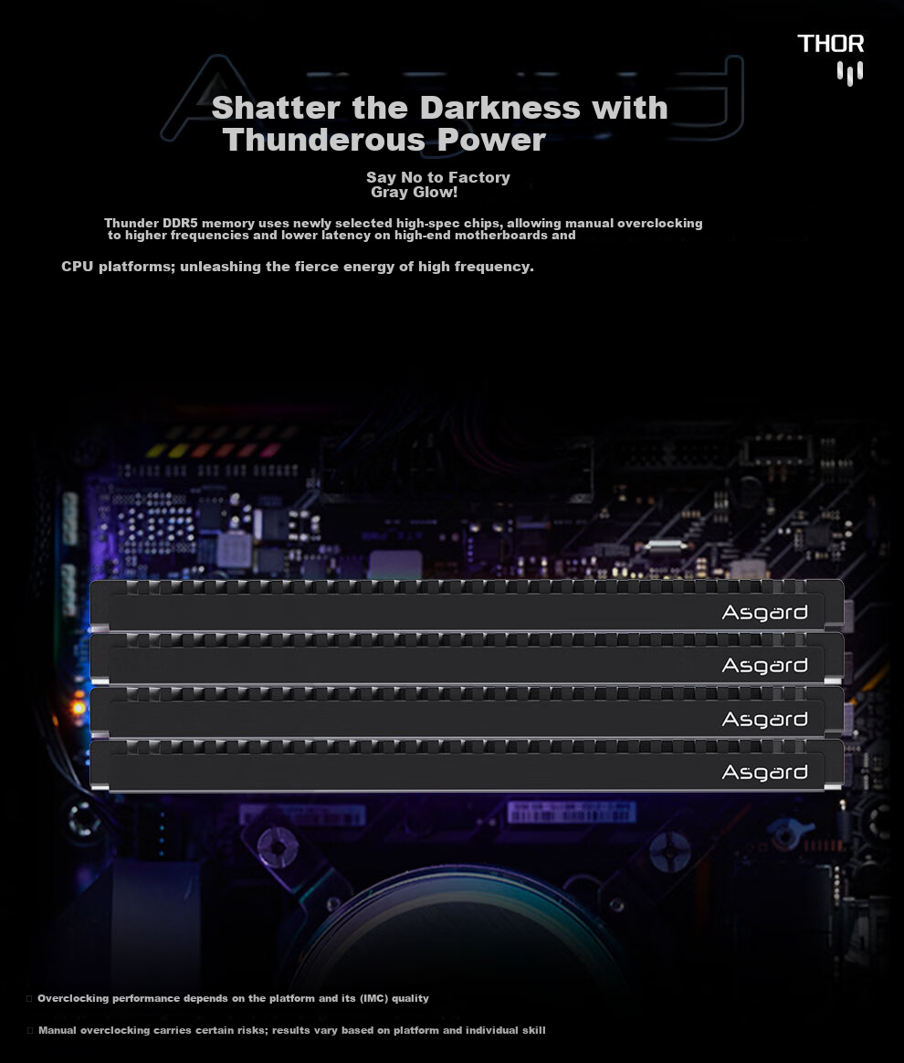 Asgard 16GB (8GBx2) DDR5 6000 Desktop Memory Hela Heatsink Hynix A-die CL28 Midnight Black AI PC Upgrade 4