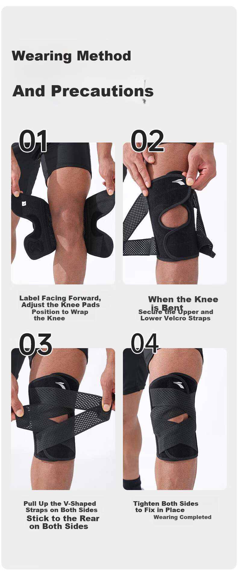 361° Knee Brace for Meniscus Injury, Medical Effusion, Sports Ligament Support, Knee Arthritis Protector, Summer Running and Hiking 16