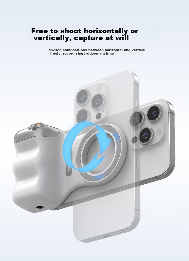 TELESIN Mobile Photography Handle Master Imaging Handle Magnetic Phone Stabilizer Handheld Camera Grip Compatible with Apple Huawei Xiaomi Bluetooth Infinite Zoom Anti-Shake Assistant 12
