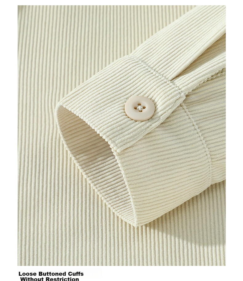 Baleno Men's Long Sleeve Shirt Spring Commuter Versatile Premium Loose Casual Corduroy Business Shirt 11