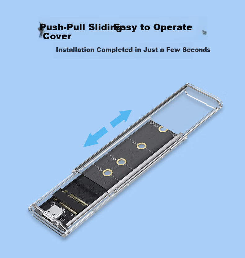 LINSTORAGE M.2 NVMe SSD Enclosure Type-C 3.2 External SSD Case USB 3.2 Hard Drive Enclosure for Laptop and Mobile Phone 6