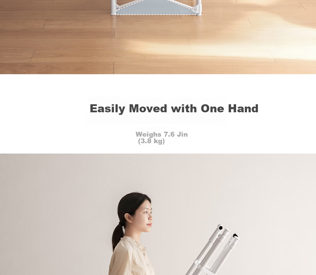 Lazy Corner Foldable Drying Rack Floor Clothes Rack Balcony Telescopic Double Rod Clothes Hanger Quilt Drying Rack Indoor Outdoor Clothes Drying Rack 5