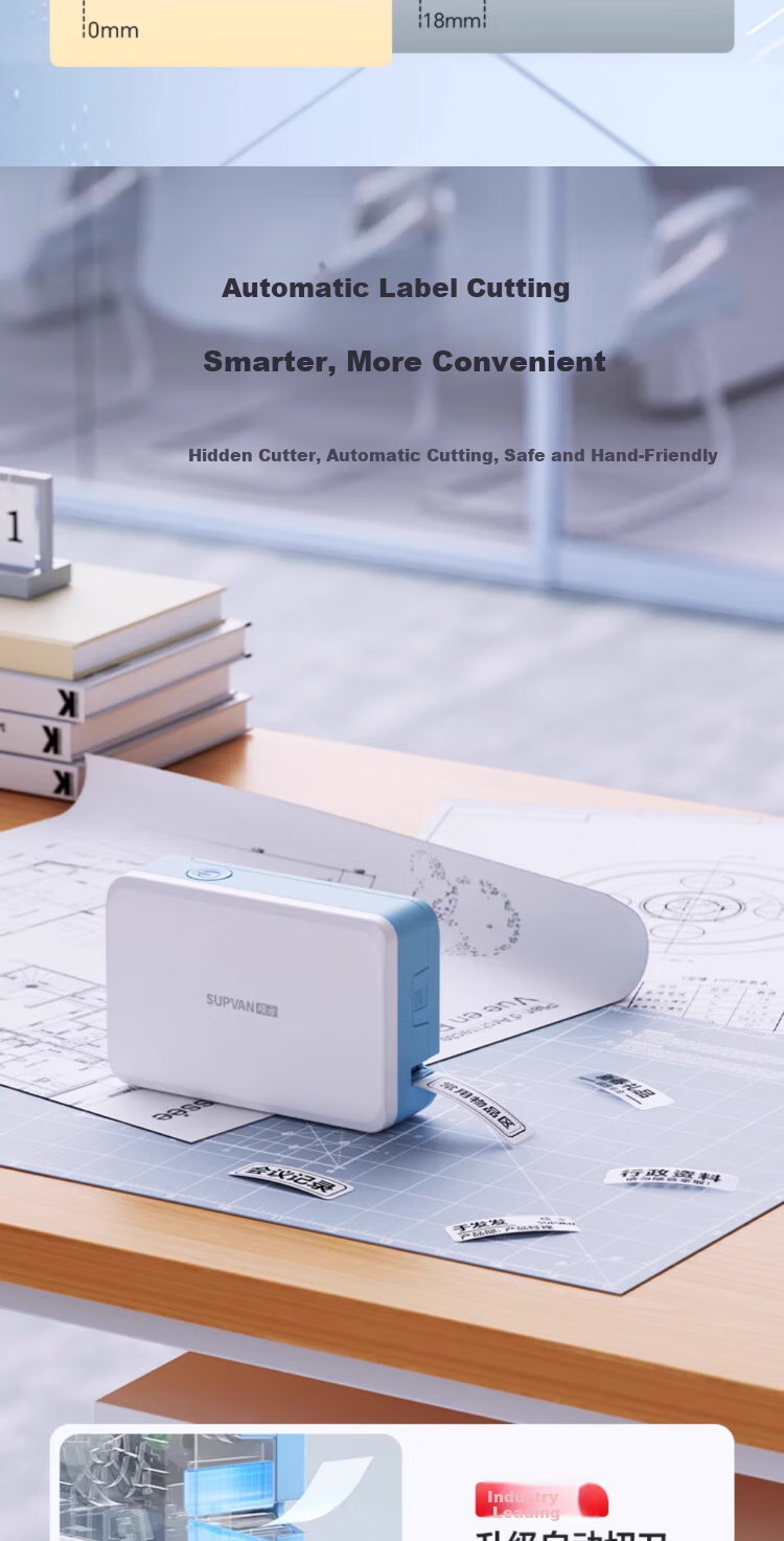 Supvan Thermal Transfer Label Printer Small Portable Office File Folder Adhesive Label Sticker Financial Document Asset Equipment Fade-Resistant Multifunctional Label Maker G11 10