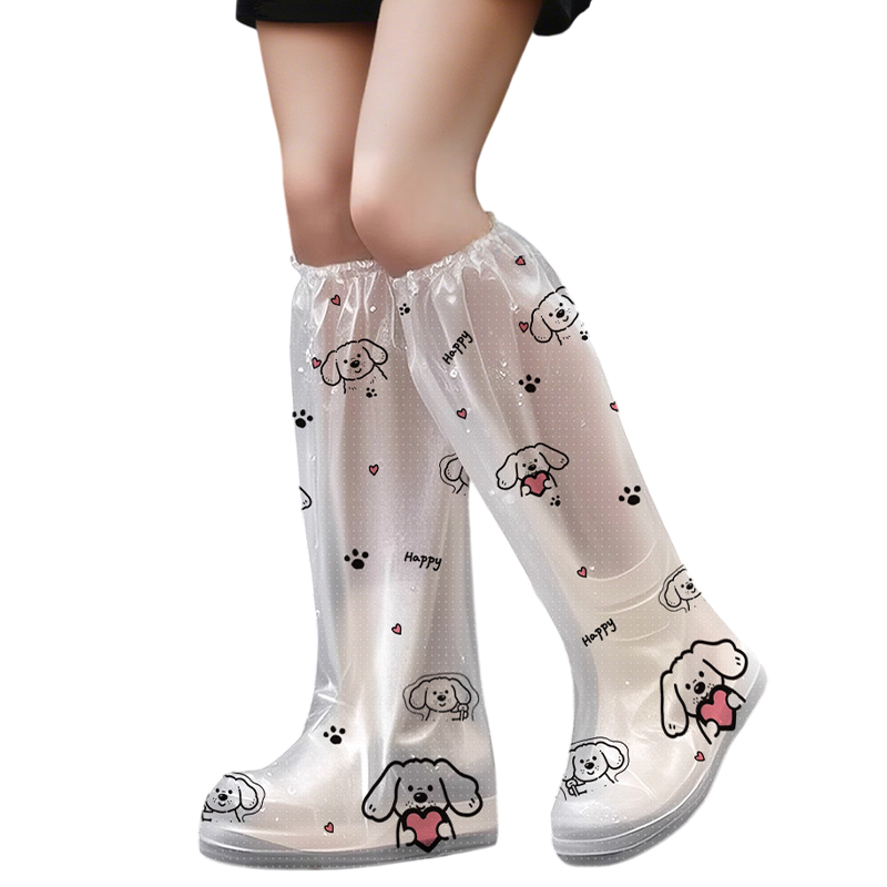 40,000 KM Disposable Shoe Covers Waterproof Rain Foot Covers Non-Slip Thickened Wear-Resistant Reusable Adult Rain Boots Covers