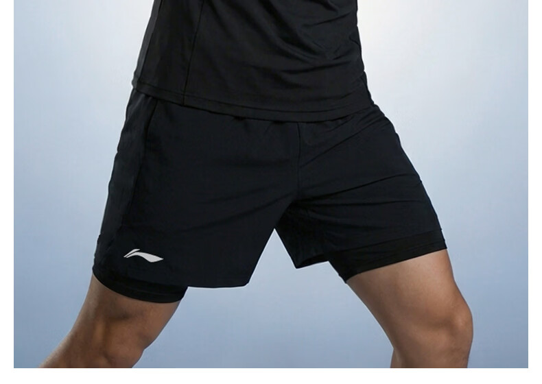 LI-NING Youth Swimming Suit for Junior High School Students 12-18 Years Old Large Size Boys Split Swimsuit 8523 Black Gray XL 8