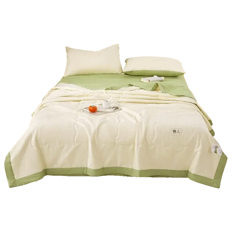 Jinhao Summer Cooling Quilt Machine Washable 100% Cotton Double Air Conditioning Quilt Cotton Summer Blanket 200*230cm Mint Green