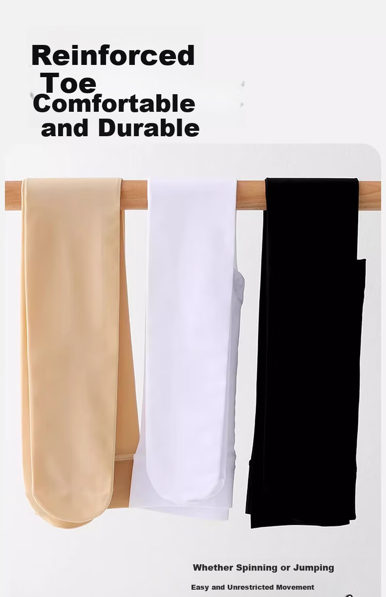 Mianqixiong Children's Dance Socks Spring and Autumn Air-conditioned Room Special Tights White Pantyhose Girls Indoor Leggings - M 8