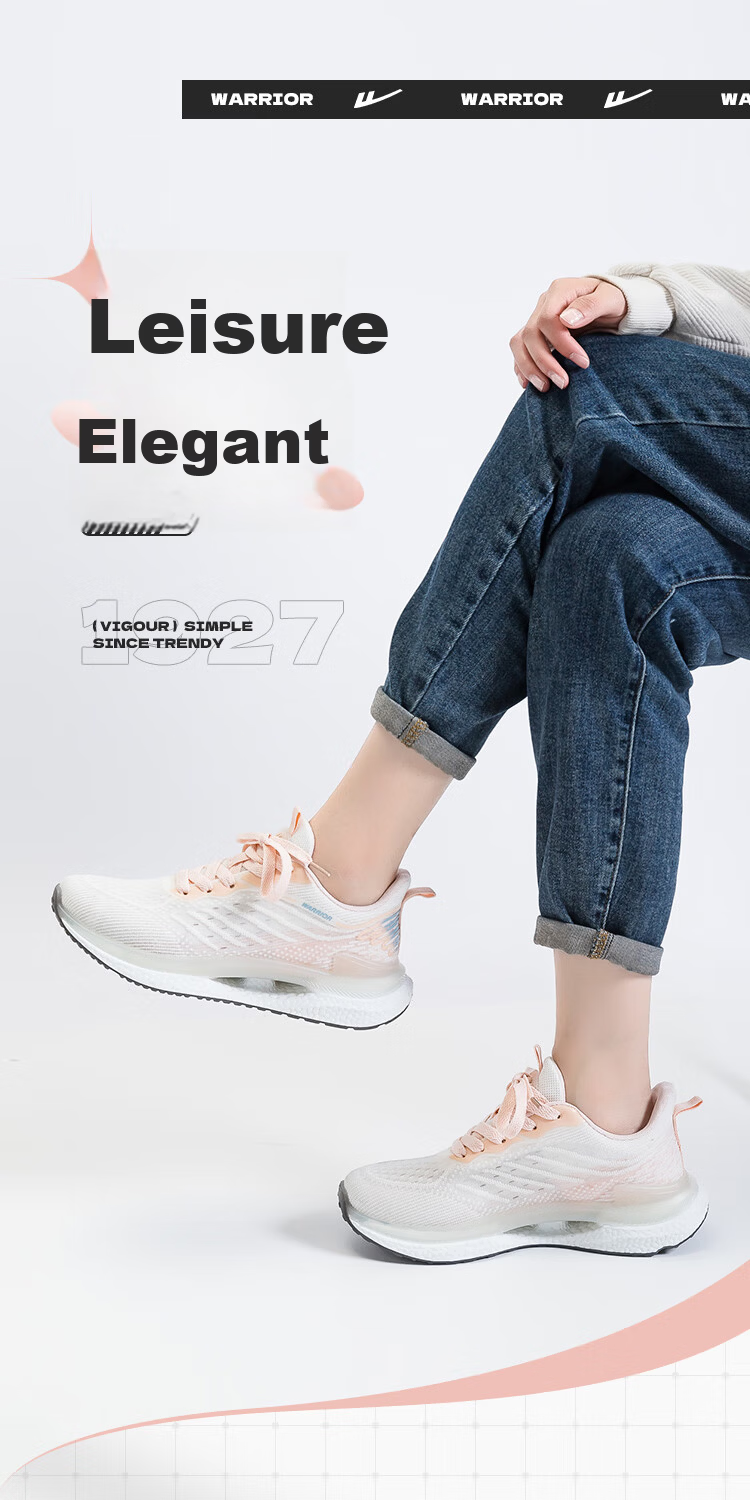 Warrior Women's Sports Shoes Casual Running Shoes for Women Summer 2026 Pink Beige Size 36 (230mm) 1