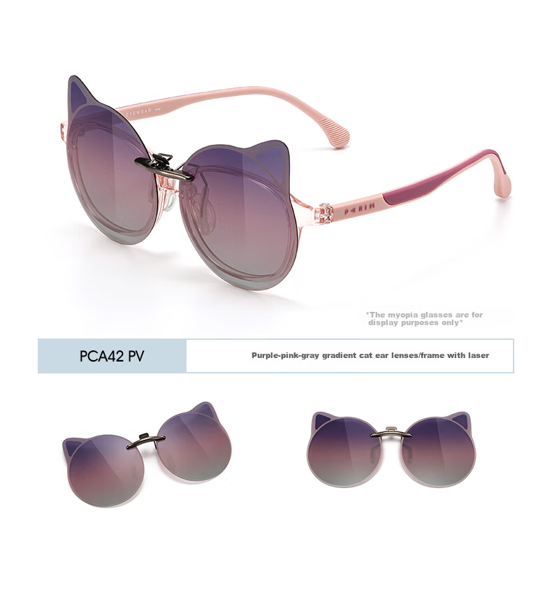 PARIM Kids Myopia Clip-On Sunglasses Ultra-Light Flip-Up Polarized Clip-On Sun Glasses Student UV Protection 8