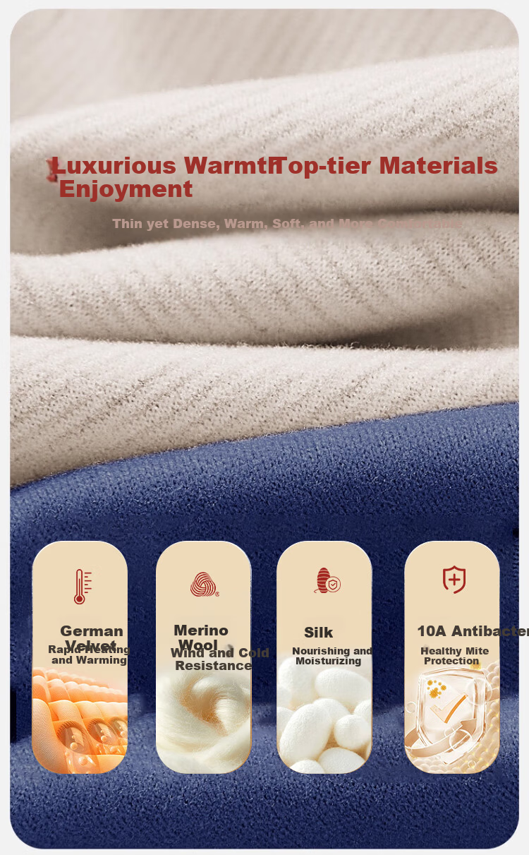 LangSha Plus Size Men's Wool and Silk Autumn Thermal Underwear 10A Antibacterial Warm Base Layer Extra Large Crew Neck Shirt 4
