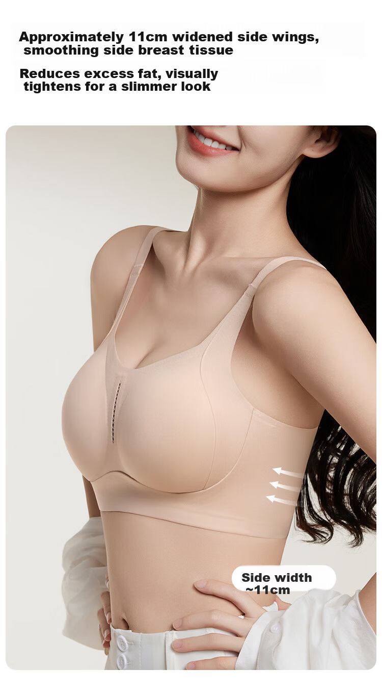 GRACEWELL Seamless Large Bust Minimizing Lift Support Wireless Push-Up Sports Bra Thin 12