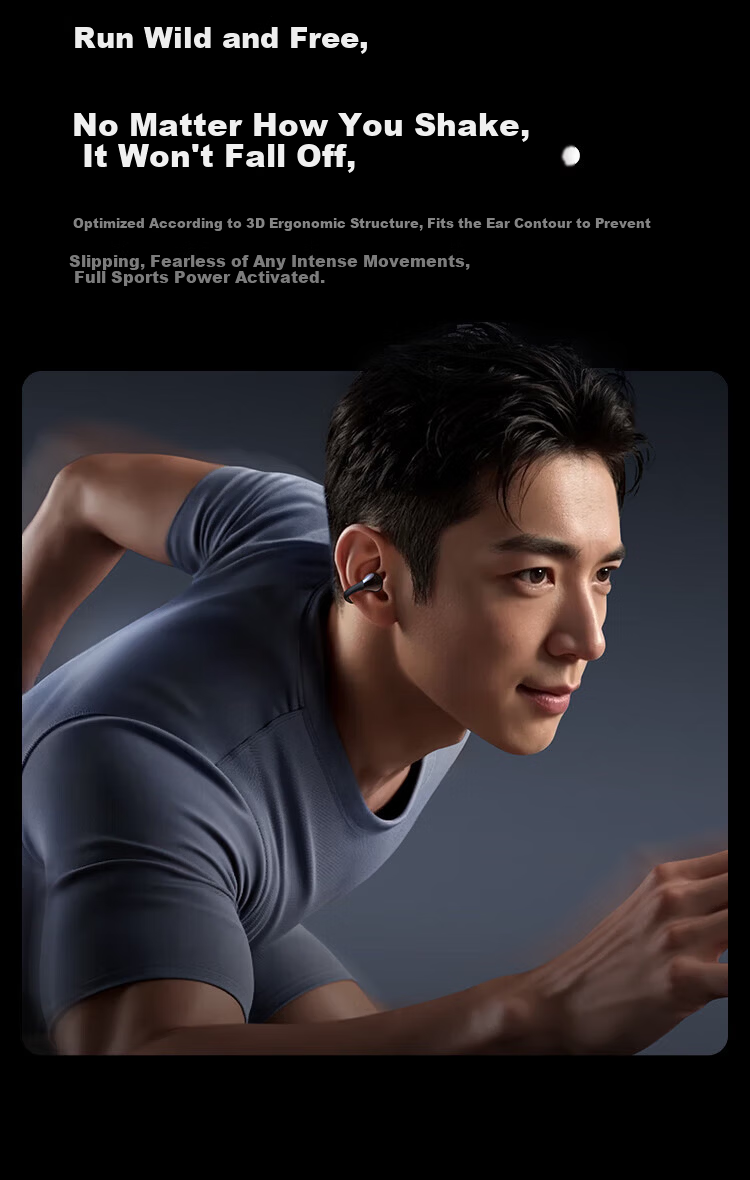 Linklike Comfortable Zero Complaints Clip-On Bluetooth Earphones 2026 New Ultra-Long Battery Life Sports Running Headphones Top Seller 3 Million Units 13