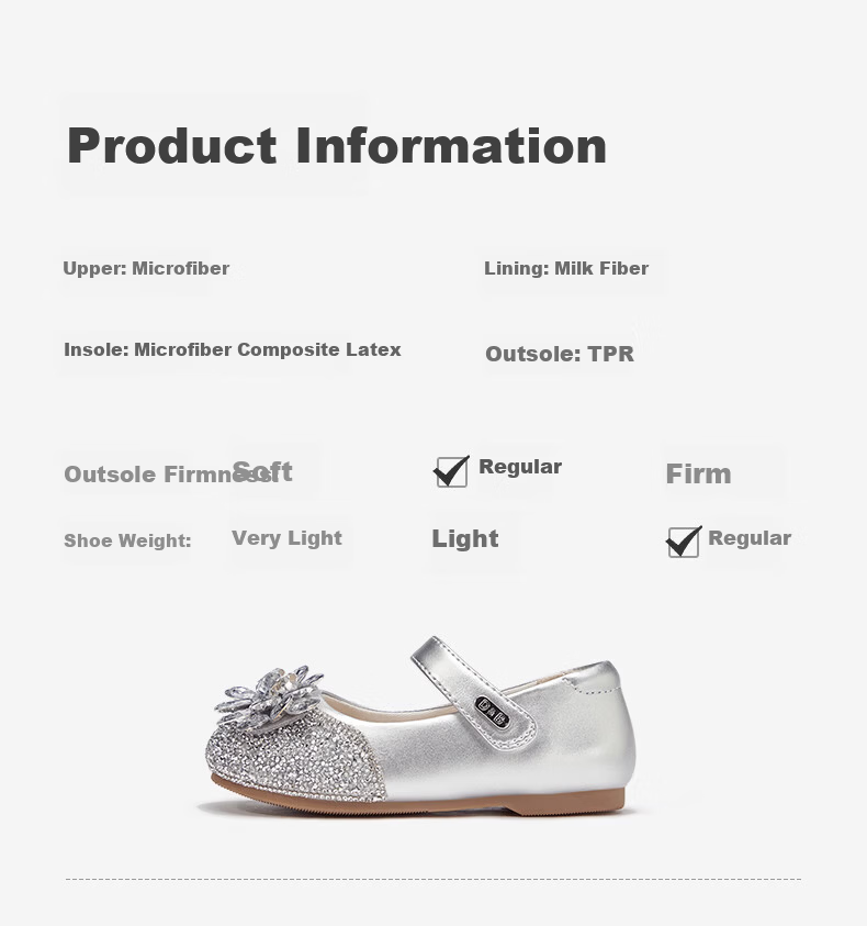David Bella Kids Crystal Shoes Leather Shoes Sparkling Diamond Autumn Girls Baby Princess Mary Jane Sandals 7