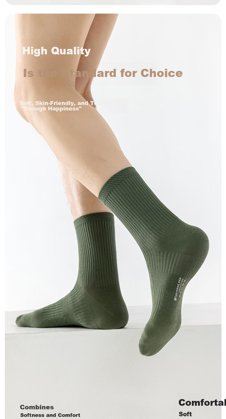 Qinxiangjian [Wang Chuqin] Pure Cotton Mesh Socks Antibacterial Odor-Resistant Breathable Sweat-Absorbing 7A High Tube Men's Socks 3